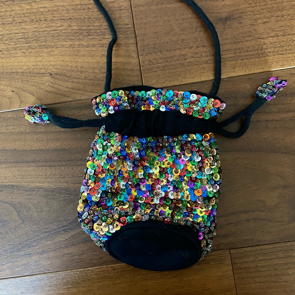 Multicolored Sequin Crossbody Pouch Bag